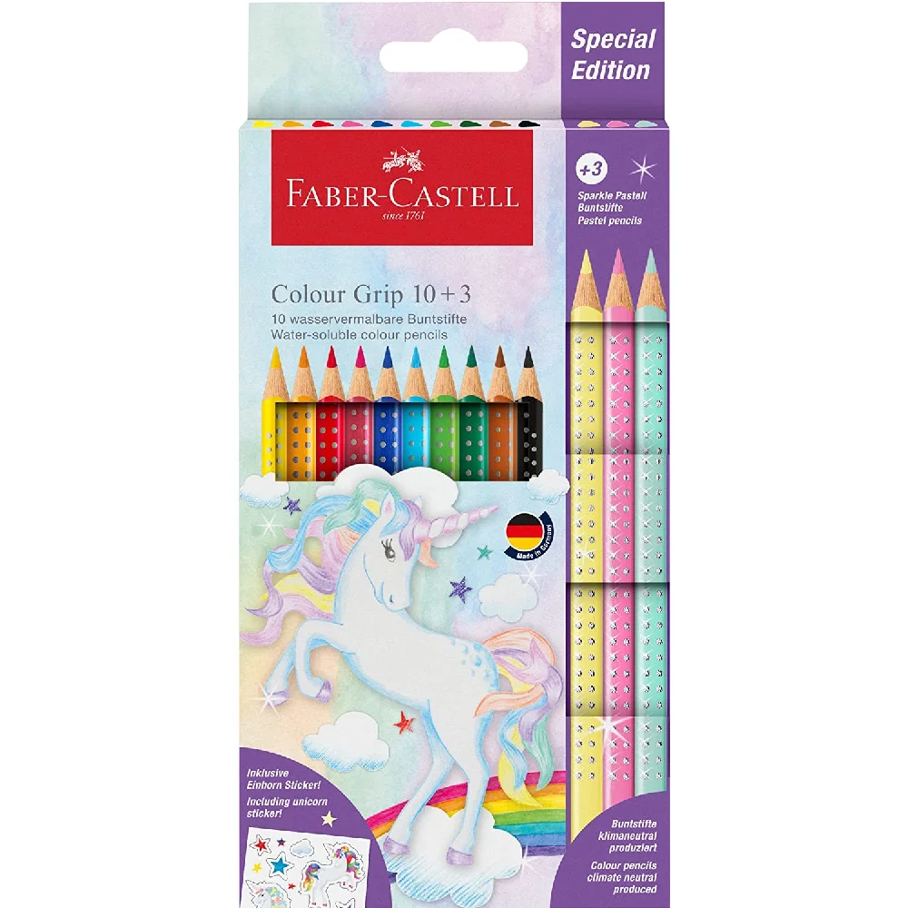 Φωτογραφία προϊόντος: Faber-Castell 201542 ΞΥΛΟΜΠΟΓΙΕΣ AWF GRIP/SPARKLE UNICORN 13 ΧΡΩΜΑΤΑ