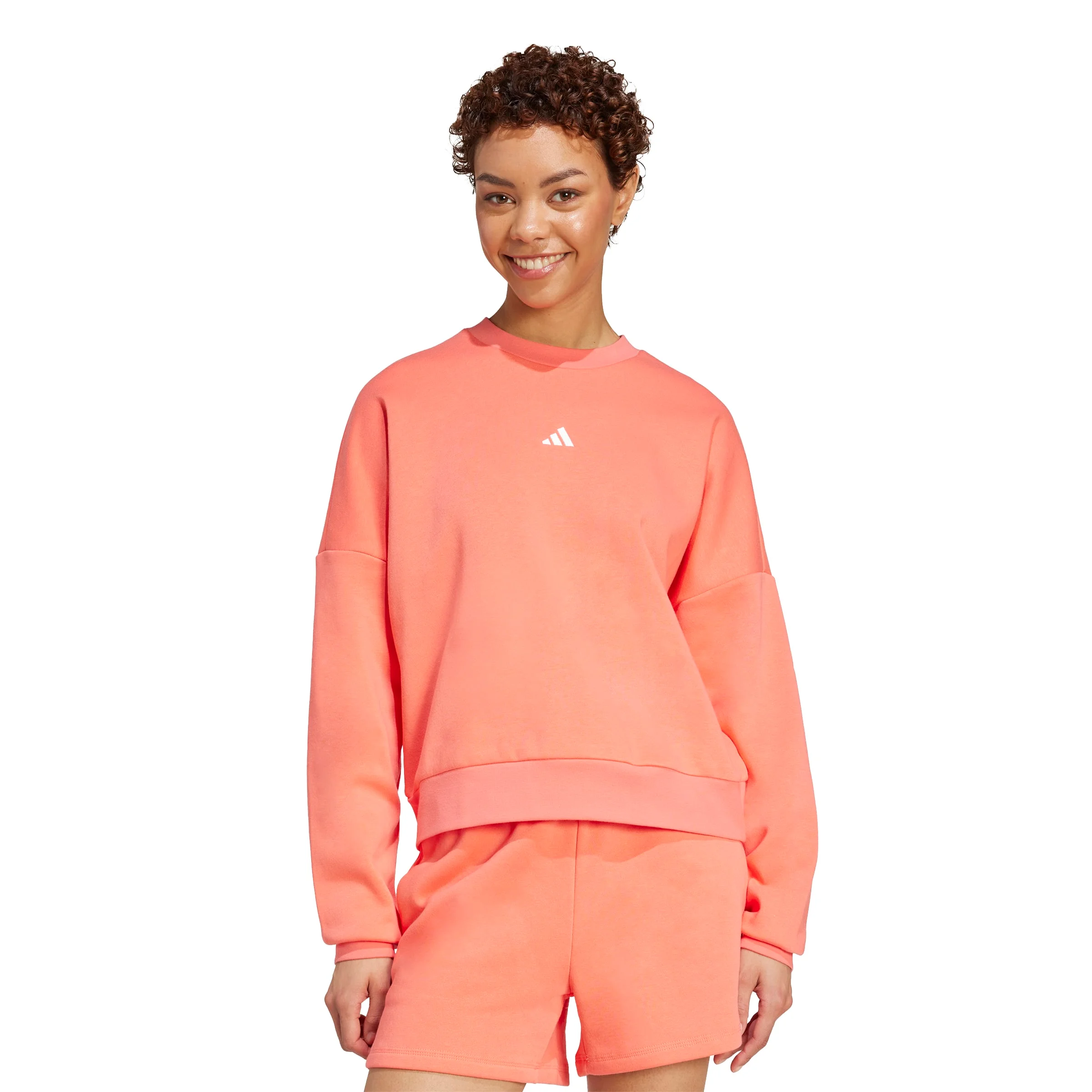 Φωτογραφία προϊόντος: Adidas Essentials Small Logo Feelcozy Sweatshirt KE4362 Κοραλί
