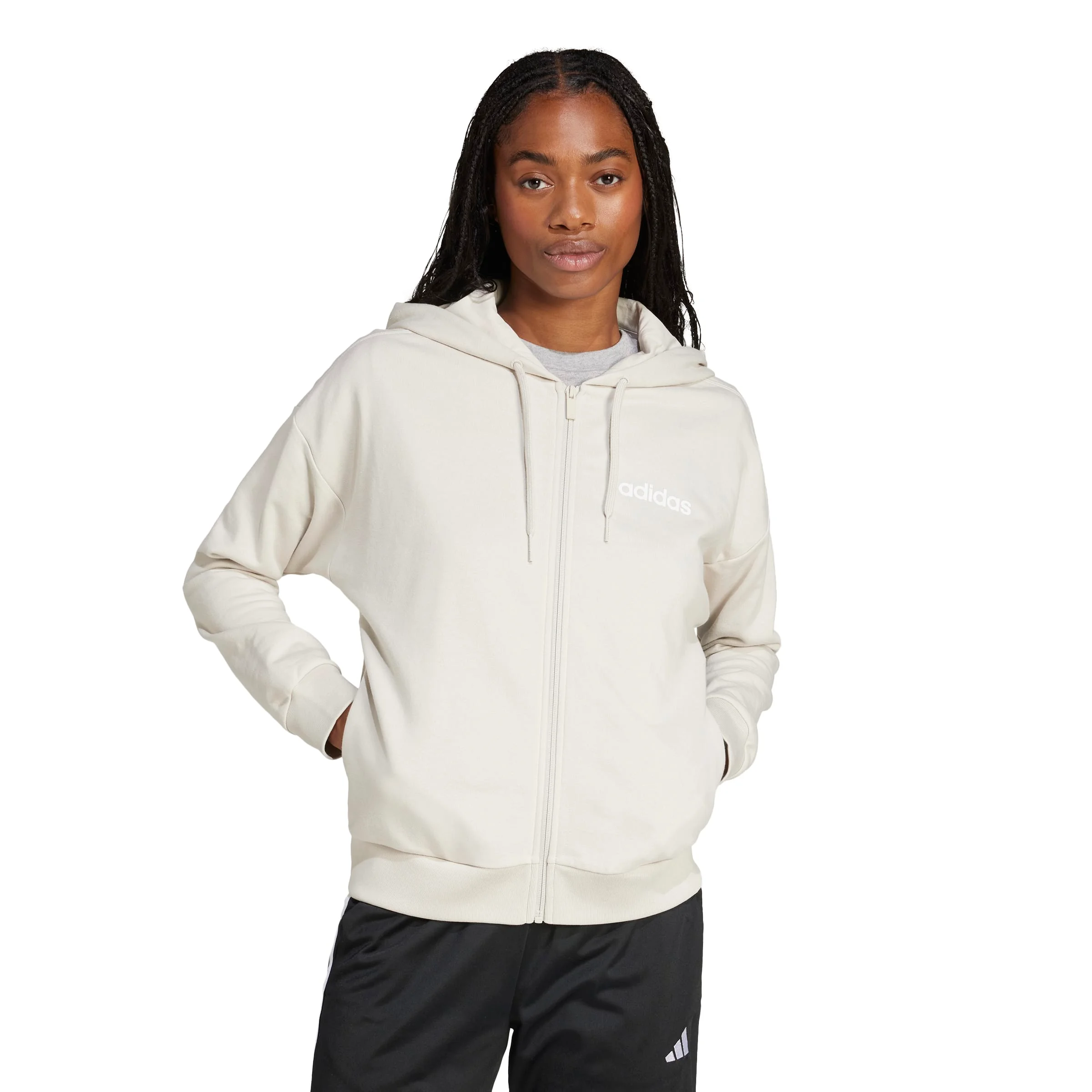 Φωτογραφία προϊόντος: Adidas Essentials Linear Full-Zip French Terry Hoodie JC8265 Μπεζ
