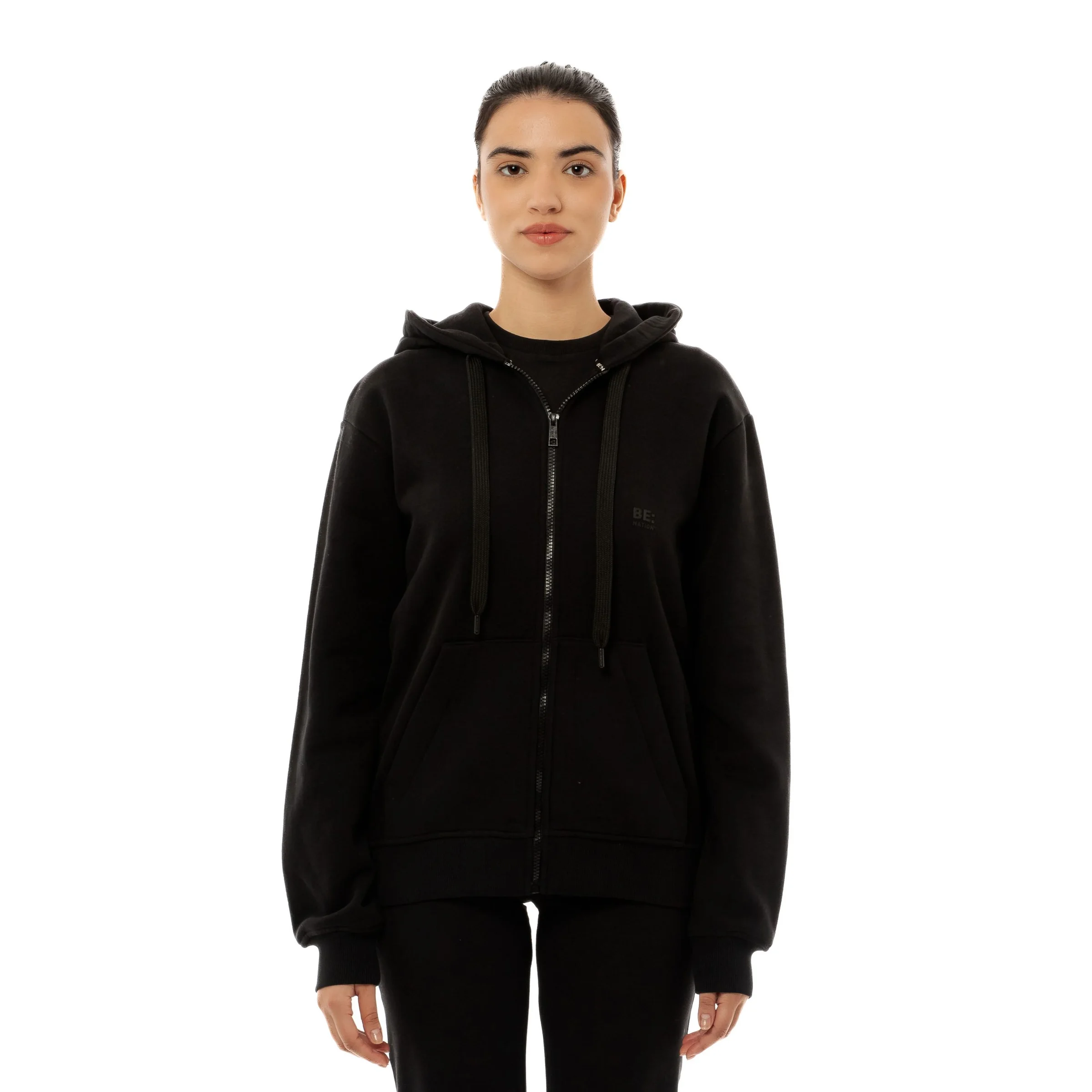 Φωτογραφία προϊόντος: Be:Nation Essentials Zipper Hoodie 07102501-01 Μαύρο