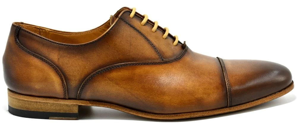 Φωτογραφία προϊόντος: Oxfords παπούτσια Ανδρικά Paco Milan 4791 σε δέρμα καφέ με διχρωμίες