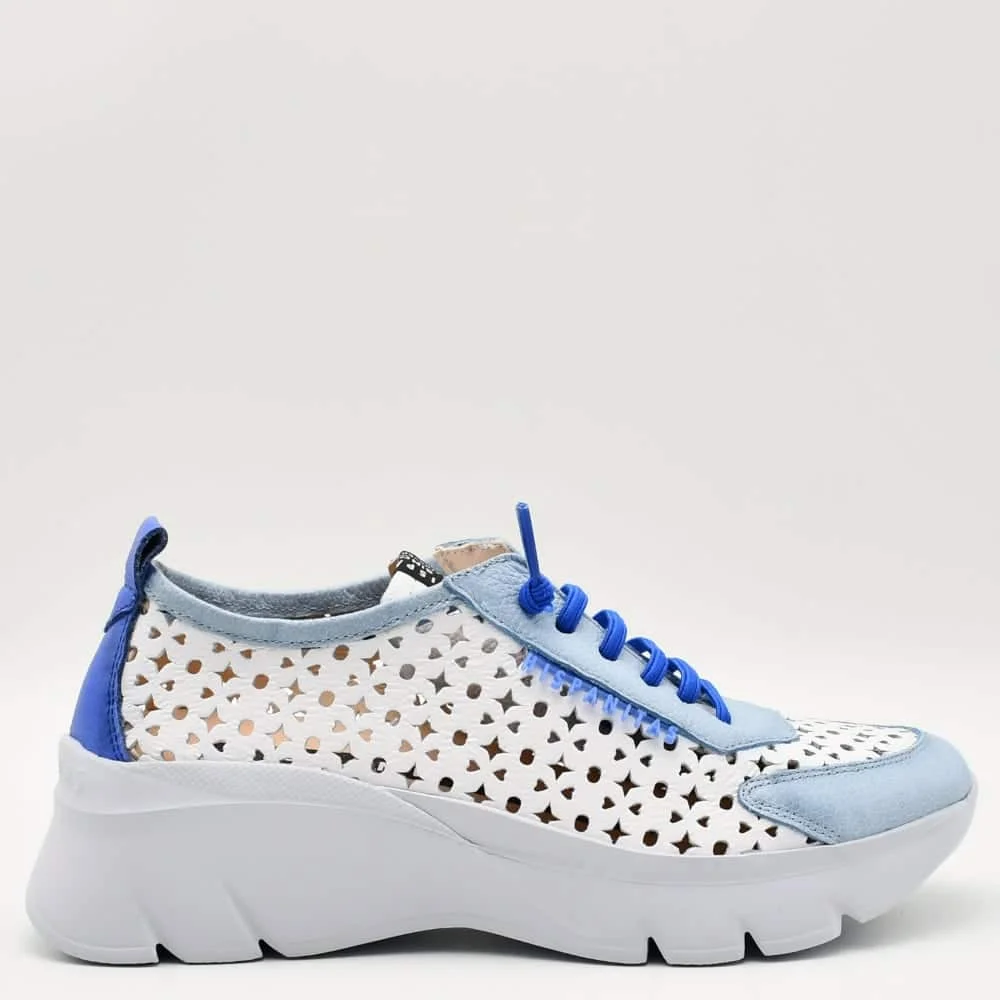 Φωτογραφία προϊόντος: Sneakers Γυναικεία Hispanitas HV254053-WHITE HABANA-V25 σε δέρμα λευκό με μπλε