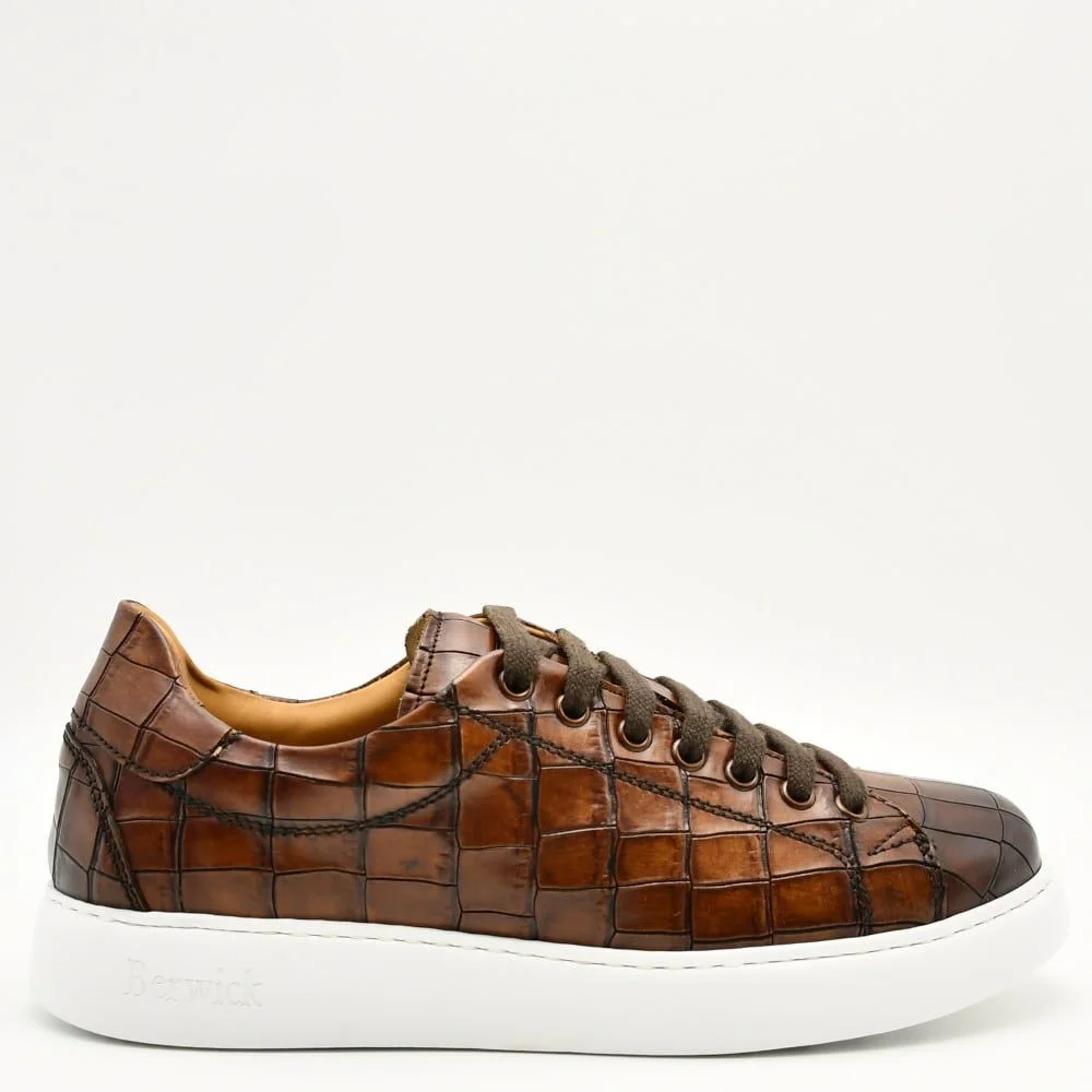 Φωτογραφία προϊόντος: BERWICK 1707 Sneakers Ανδρικά Berwick D577-BROWN σε καφέ σκούρο δέρμα με διακριτικές διχρωμίες