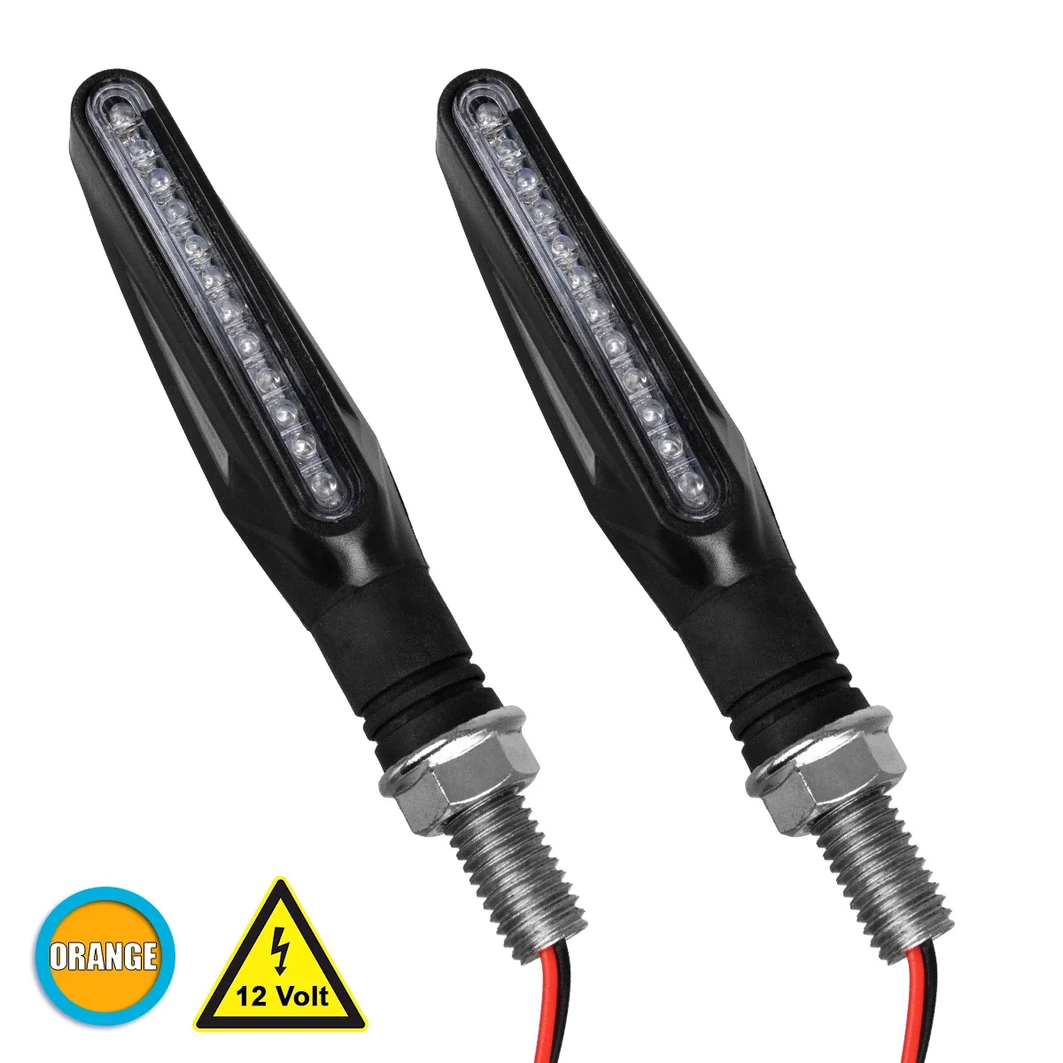 Φωτογραφία προϊόντος: GloboStar® 81753 ΣΕΤ 2 x Φλάς Μοτοσυκλέτας Universal Line LED SMD 5050 5W DC 12V Πορτοκαλί Αδιάβροχα IP65