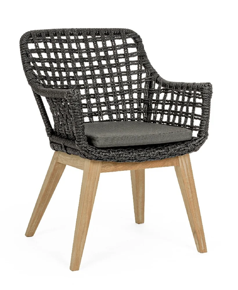 Φωτογραφία προϊόντος: Πολυθρόνα Viro Synthetic Leather Weaving Madison Black (Bizzotto) (BZ-0804703)