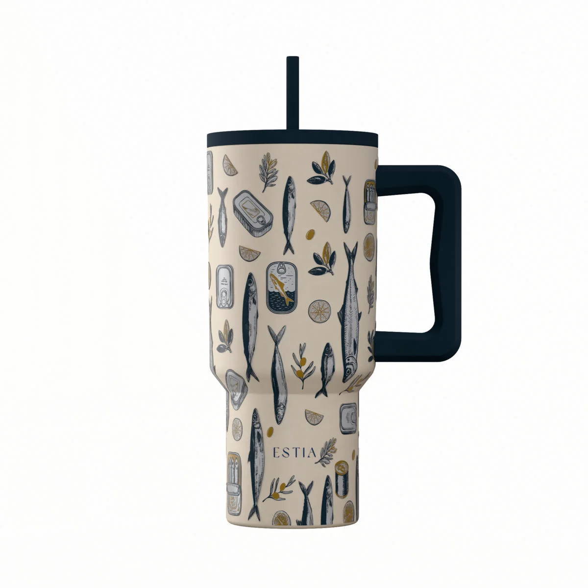 Φωτογραφία προϊόντος: ESTIA ΘΕΡΜΟΣ STRAW TUMBLER XL SAVE THE AEGEAN 900ml SALT LIFE