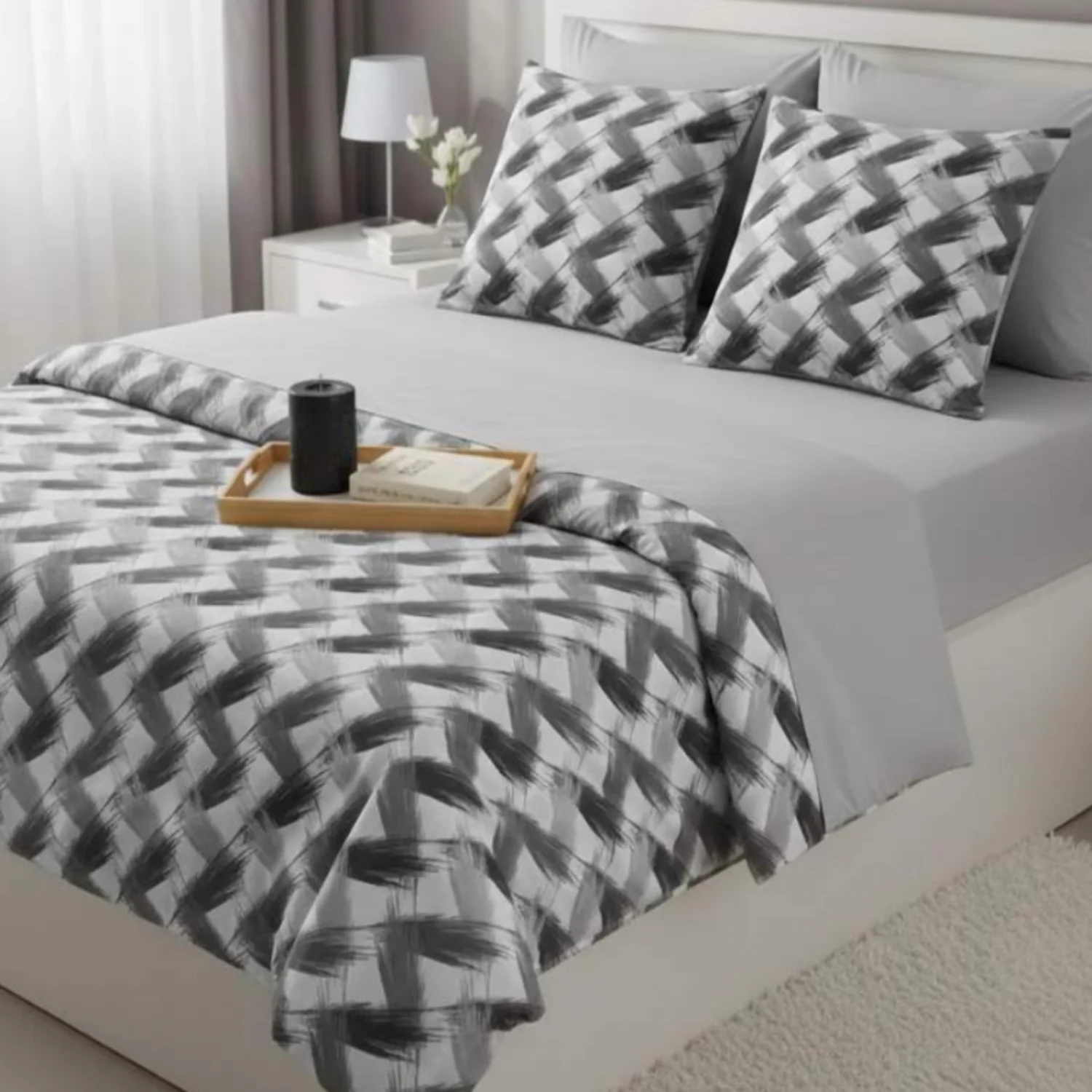 Φωτογραφία προϊόντος: MayHome Σετ Σεντόνια Polycotton Διπλά 2520346521 (Π: 200cm x Μ: 240cm) – Γεωμετρικό