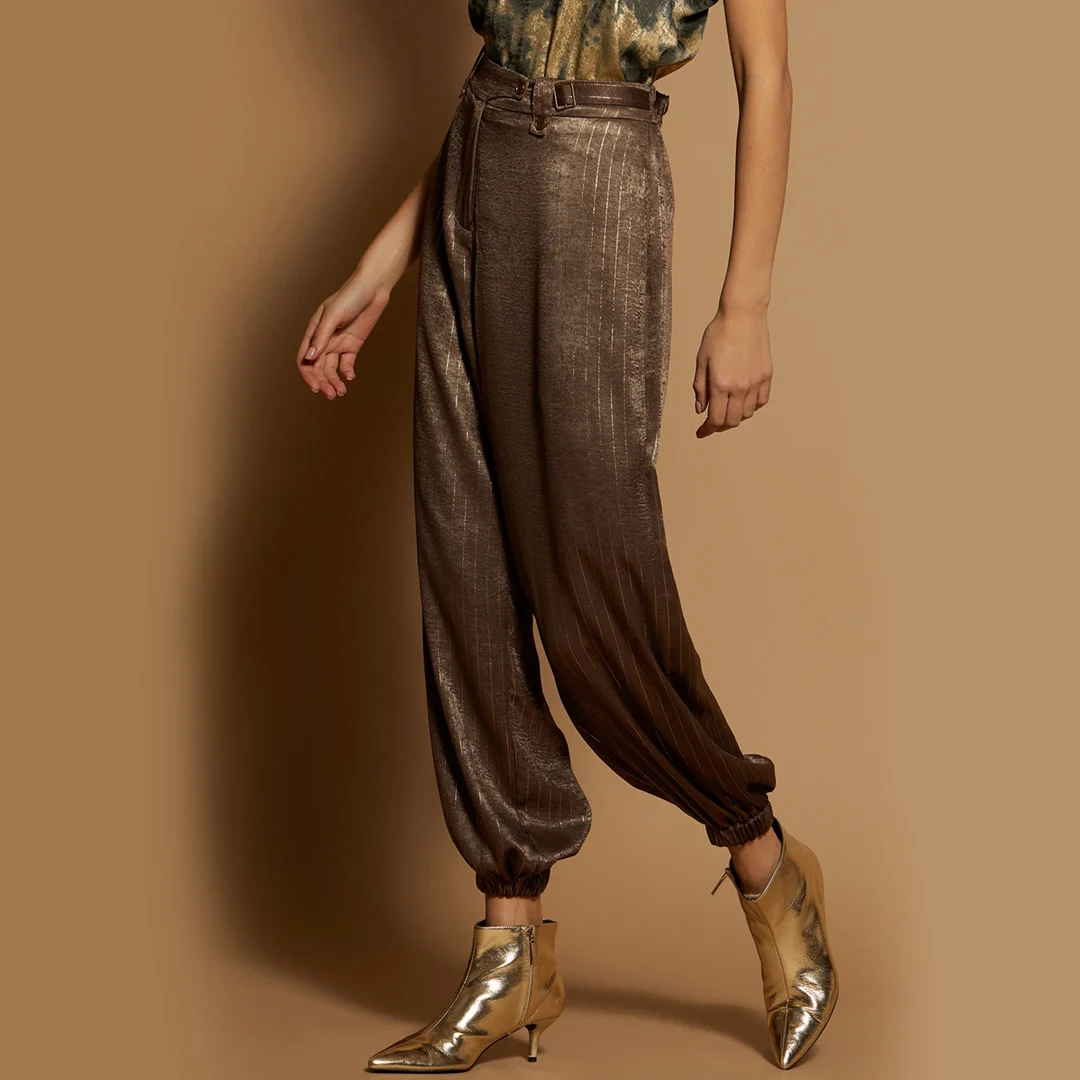 Φωτογραφία προϊόντος: Meisie Baggy Trousers With Lame Fabric M05P107 SMK