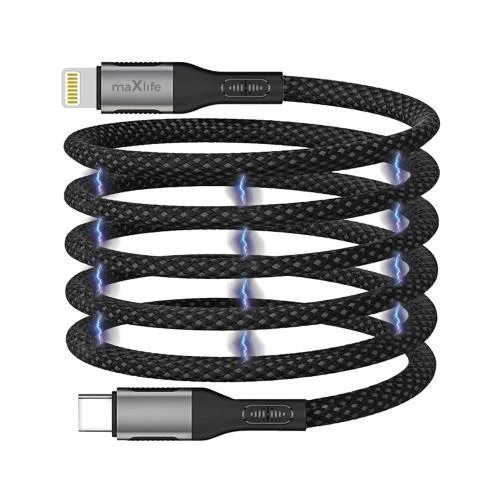 Φωτογραφία προϊόντος: Καλώδιο Σύνδεσης USB 2.0 Maxlife MXUC-11 Magnetic Nylon USB C σε Lightning 27W 1m Μαύρο N66965