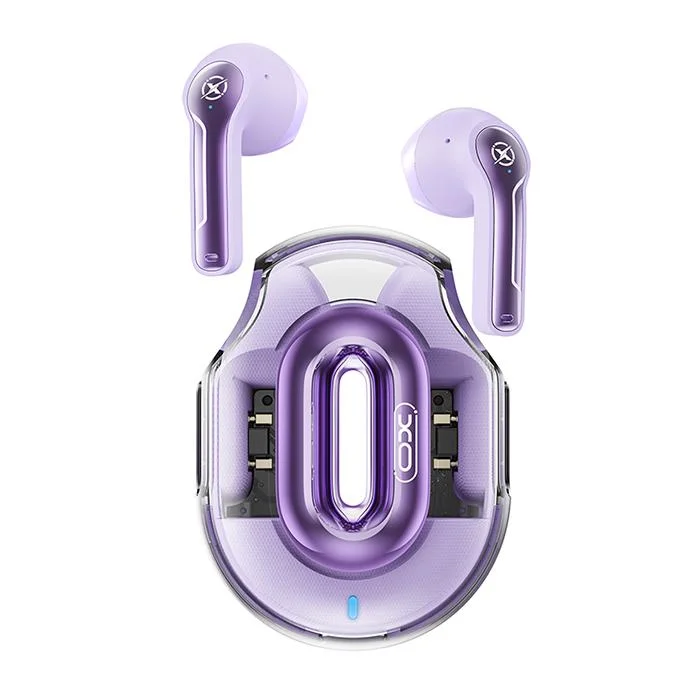 Φωτογραφία προϊόντος: XO Bluetooth ακουστικά handsfree με θήκη φόρτισης, σε μωβ χρώμα