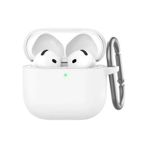 Φωτογραφία προϊόντος: Θήκη Σιλικόνης AhaStyle WG163 Apple AirPods 4 Premium με Γάντζο Λευκό N66881