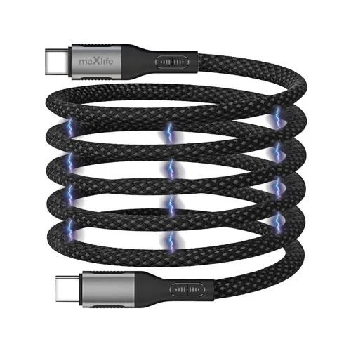 Φωτογραφία προϊόντος: Καλώδιο Σύνδεσης USB 2.0 Maxlife MXUC-11 Magnetic Nylon USB C σε USB C 100W 1m Μαύρο N66966
