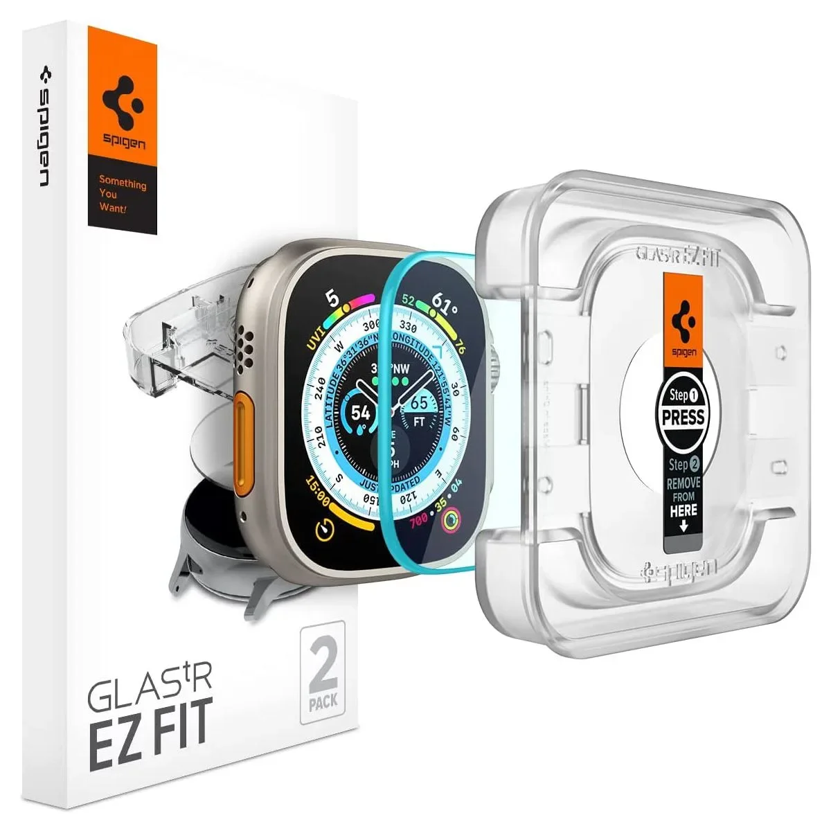 Φωτογραφία προϊόντος: GR Spigen Glas.tR EZ Fit 2 Pack for Apple Watch Ultra 2 (49mm) έως 12 άτοκες δόσεις ή 24 δόσεις