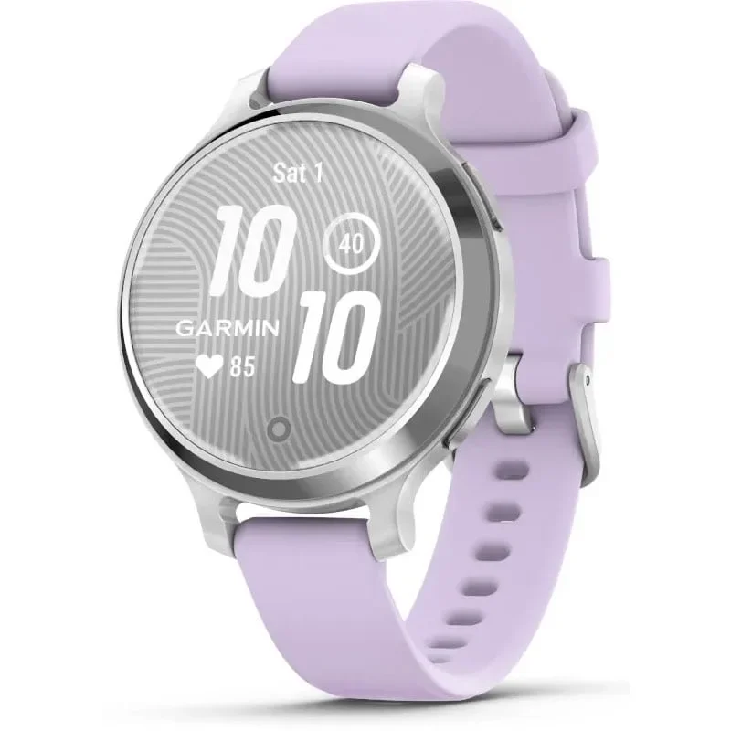 Φωτογραφία προϊόντος: GR Garmin Lily 2 Active Silver with Purple Jasmine Silicone Band έως 12 άτοκες δόσεις ή 24 δόσεις