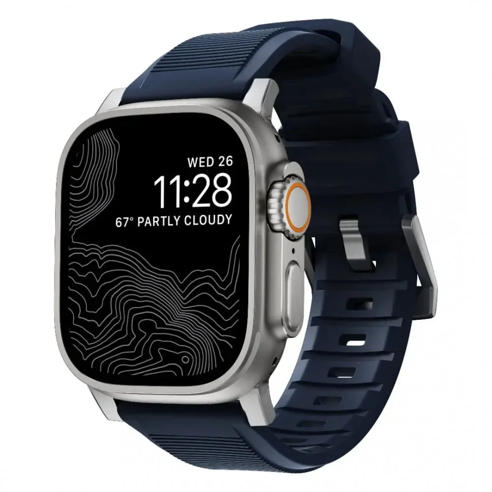 Φωτογραφία προϊόντος: GR Nomad Rugged Strap Atlantic Blue/Silver for Apple Watch Ultra έως 12 άτοκες δόσεις ή 24 δόσεις