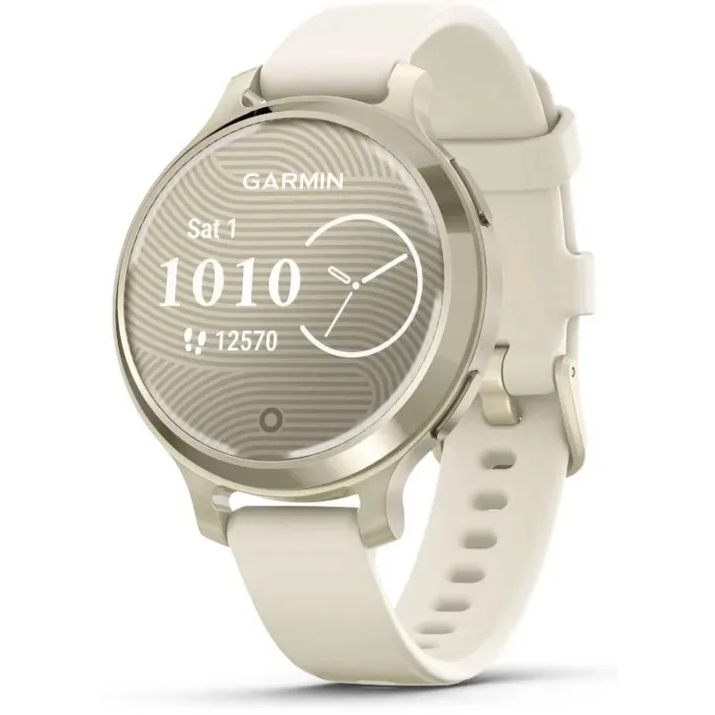 Φωτογραφία προϊόντος: GR Garmin Lily 2 Active Lunar Gold with Bone Silicone Band έως 12 άτοκες δόσεις ή 24 δόσεις