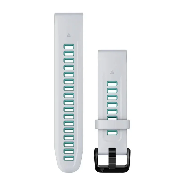 Φωτογραφία προϊόντος: GR Garmin Watch Band Quickfit 20 Silicone Whitestone With Aqua έως 12 άτοκες δόσεις ή 24 δόσεις
