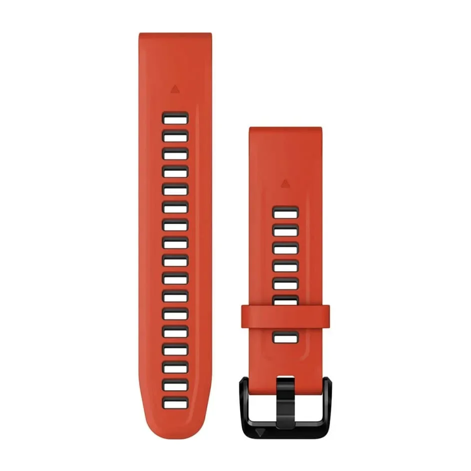 Φωτογραφία προϊόντος: Garmin Watch Band Quickfit 20 Silicone Flame Red With Graphite έως 12 άτοκες δόσεις ή 24 δόσεις