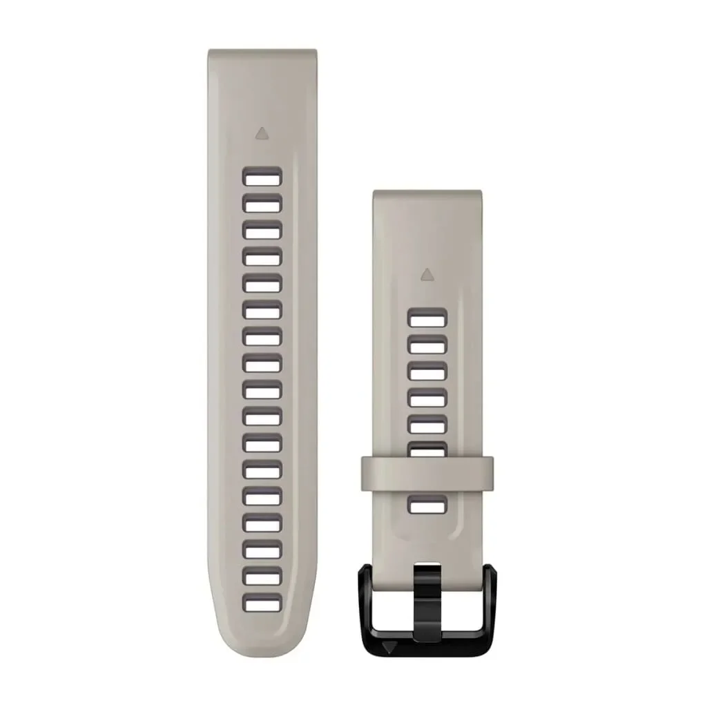 Φωτογραφία προϊόντος: GR Garmin Watch Band Quickfit 20 Silicone Light Sand With Deep Orchid έως 12 άτοκες δόσεις ή 24 δόσεις