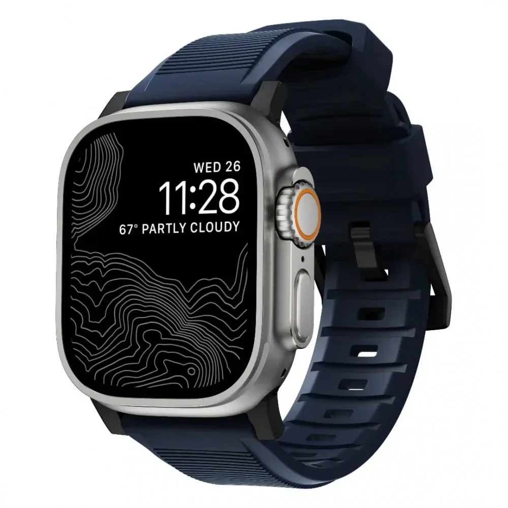 Φωτογραφία προϊόντος: GR Nomad Rugged Strap Atlantic Blue/Black for Apple Watch 49/46/45/44mm έως 12 άτοκες δόσεις ή 24 δόσεις