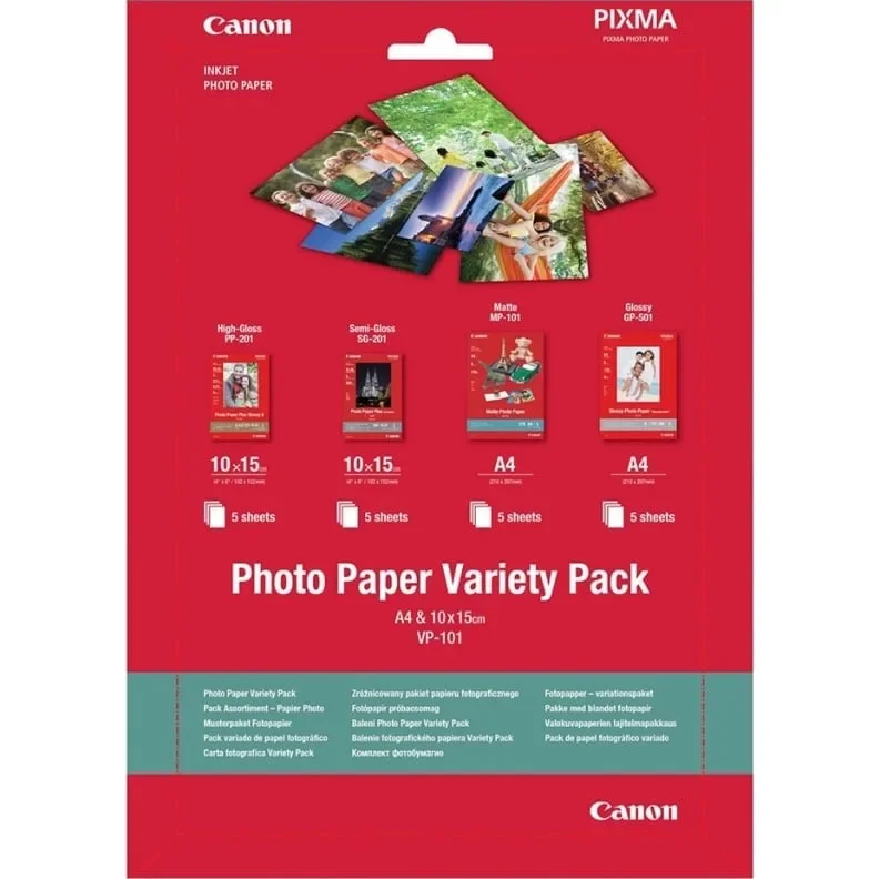 Φωτογραφία προϊόντος: GR Canon Variety Photo Paper VP-101 A4 & 10X15 20 Sheets έως 12 άτοκες δόσεις ή 24 δόσεις