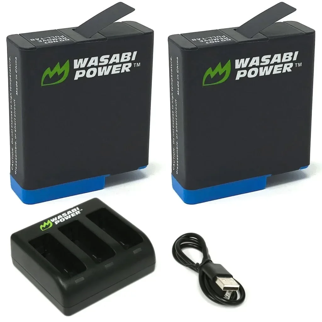 Φωτογραφία προϊόντος: GR Wasabi Power Battery (2-Pack) Triple Charger for GoPro HERO8/7/6/5 έως 12 άτοκες δόσεις ή 24 δόσεις
