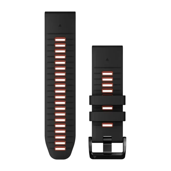 Φωτογραφία προϊόντος: GR Garmin Quickfit 26 Silicone Band Black With Flame Red έως 12 άτοκες δόσεις ή 24 δόσεις