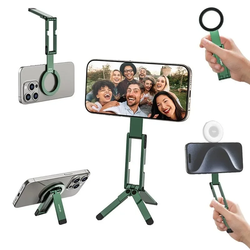 Φωτογραφία προϊόντος: Ulanzi MA60 Foldable Magnetic Phone Tripod Green έως 12 άτοκες δόσεις ή 24 δόσεις