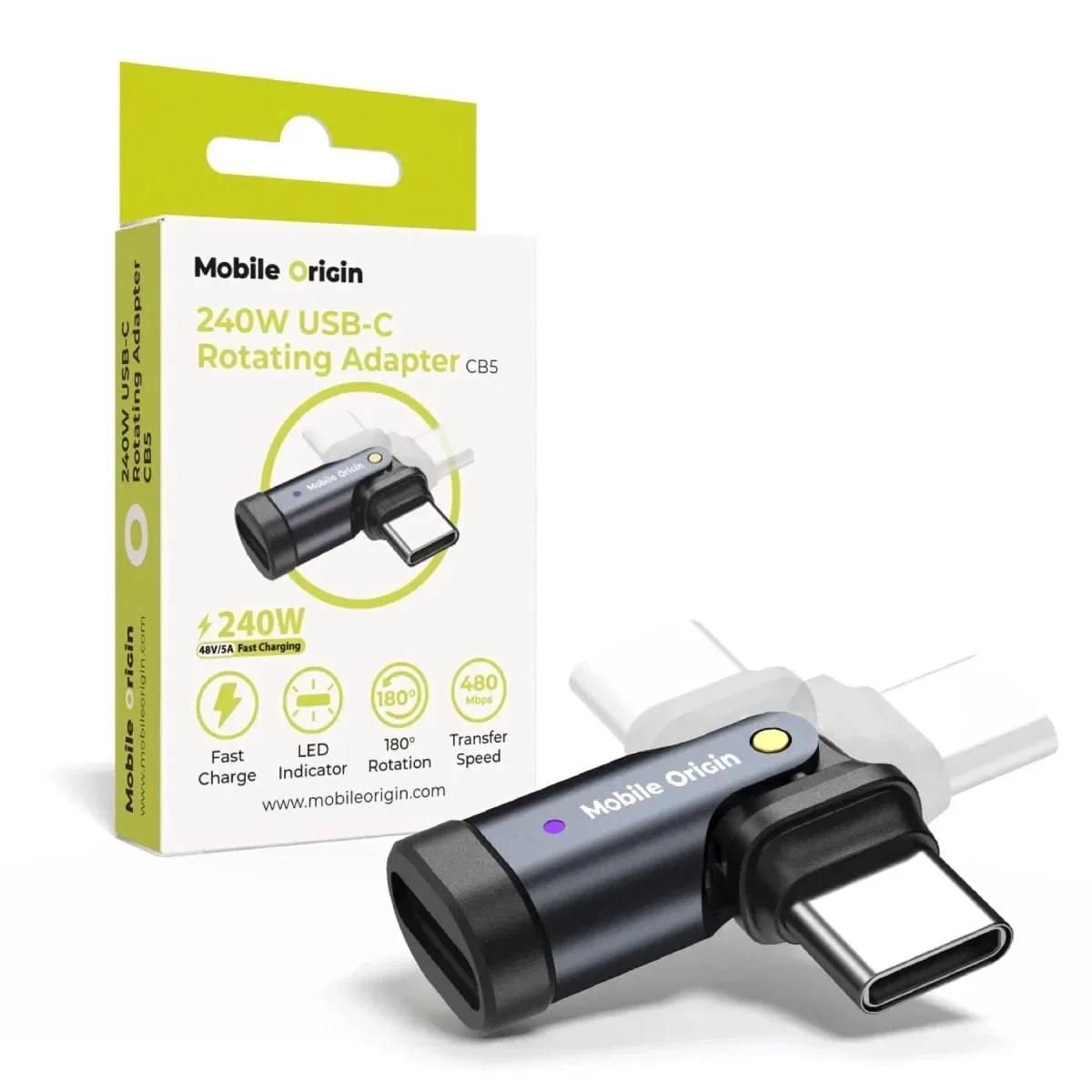 Φωτογραφία προϊόντος: GR Mobile Origin Rotation Adapter 240W USB-C CB5 έως 12 άτοκες δόσεις ή 24 δόσεις