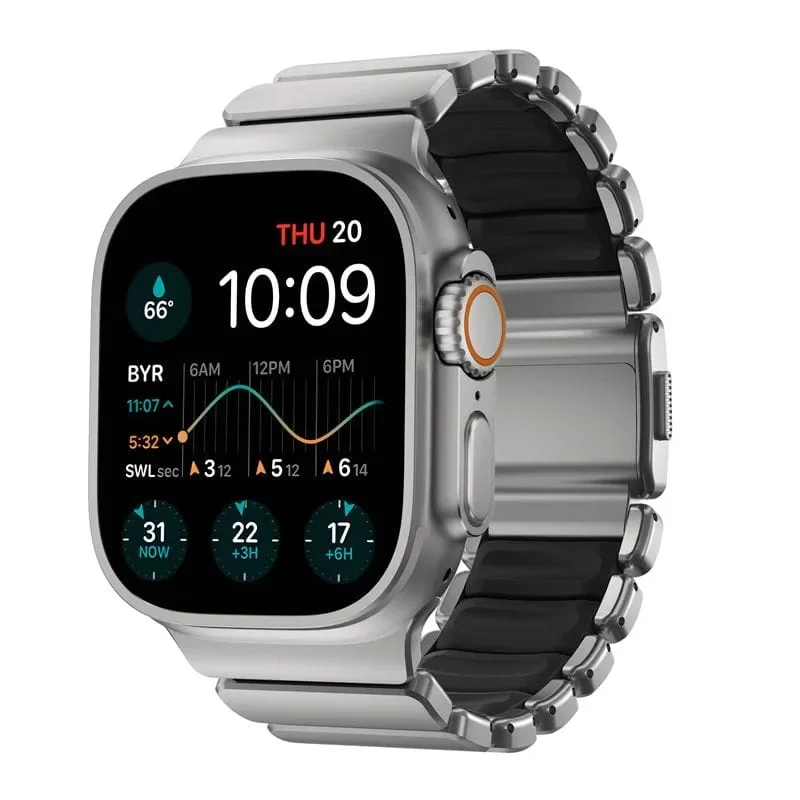 Φωτογραφία προϊόντος: GR Nomad Stratos Band Natural Titanium Black 45/46/49mm έως 12 άτοκες δόσεις ή 24 δόσεις
