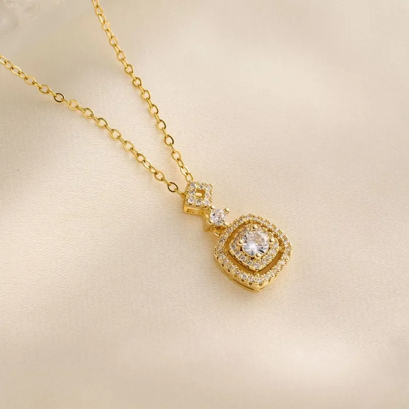 Φωτογραφία προϊόντος: Peach Jewelry Peach Jewerly Γυναικείο Κολιέ Από Χάλυβα Τιτανίου Και Χαλκό Με Ζιργκόν Επιχρυσωμένο