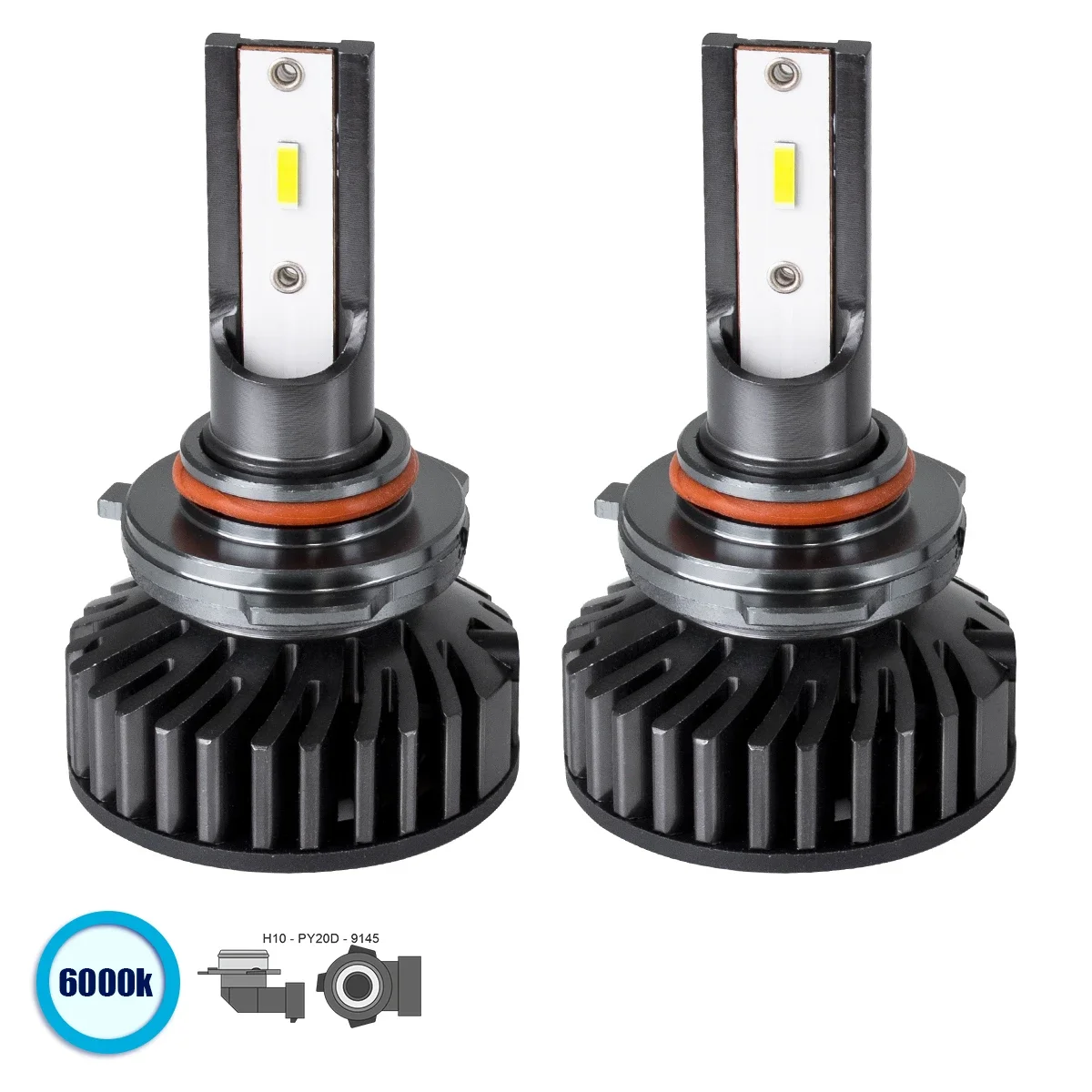 Φωτογραφία προϊόντος: GloboStar® 82026 H10 F2 Line KIT Βασικού Φωτισμού Αυτοκινήτου & Φορτηγού 3rd Generation Can-Bus Series LED CREE CXB COB 30/60W 7000lm DC 12V Αδιάβροχο IP65 Ψυχρό Λευκό 6000K