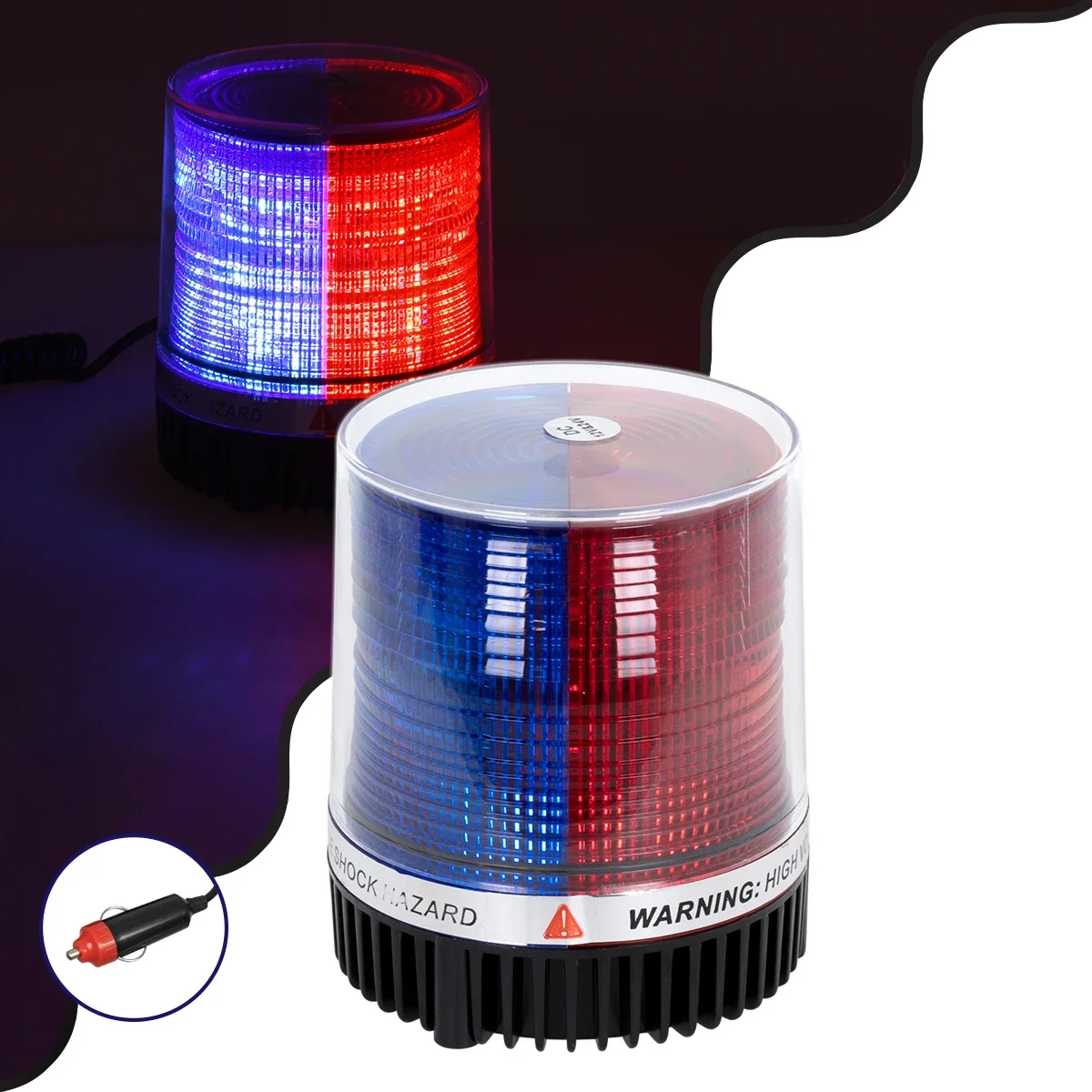 Φωτογραφία προϊόντος: GloboStar® 85155 PRO Series φάρος σήμανσης οχήματος αστυνομίας για αυτοκίνητα & φορτηγά STROBE LED 10W DC 12-24V αδιάβροχος IP65 μπλε & κόκκινο