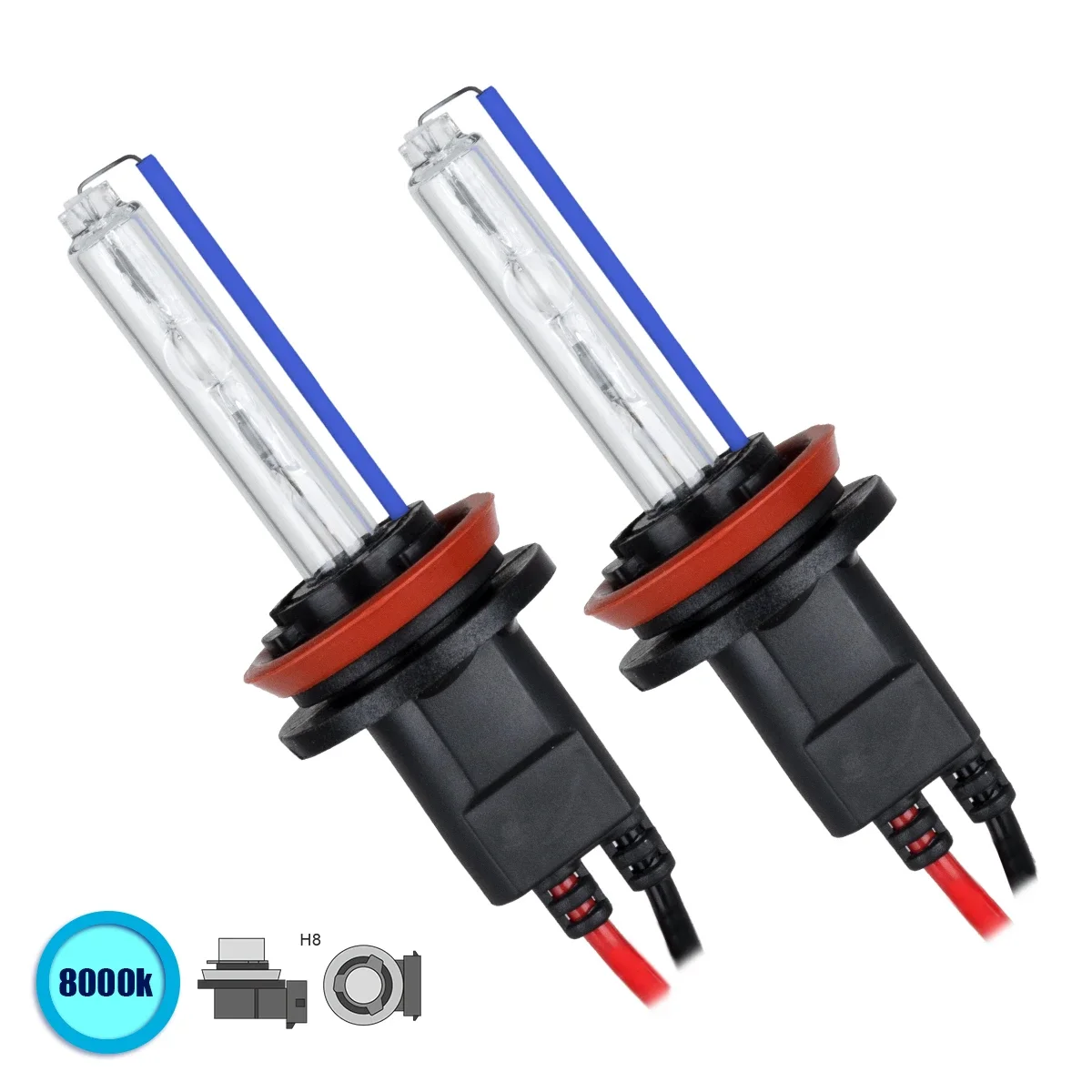 Φωτογραφία προϊόντος: GloboStar® 84015 H8 ΣΕΤ 2 x Λάμπες Βασικού Φωτισμού Αυτοκινήτου & Μοτοσυκλέτας Xenon HID 70W 6400lm IP20 Ψυχρό Λευκό 8000K