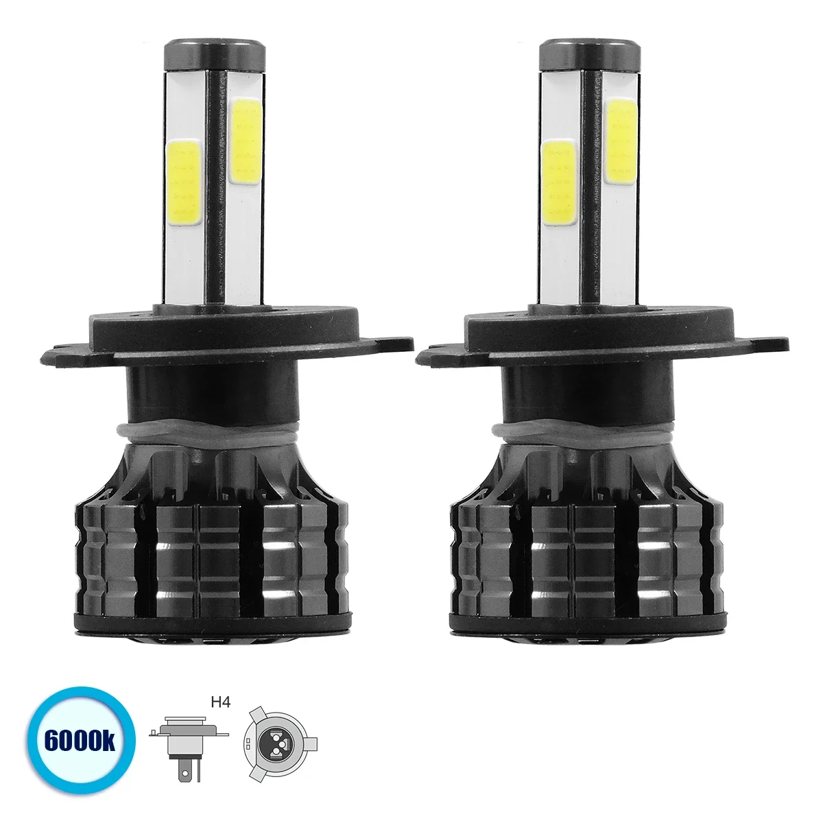 Φωτογραφία προϊόντος: GloboStar® GloboStar H4 K9 Line KIT Βασικού Φωτισμού Αυτοκινήτου-Φορτηγού 3rd Gen Can-Bus LED CREE CXB COB 150W 21000lm DC 9-32V Αδιάβροχο IP66 Ψυχρό Λευκό 6000K