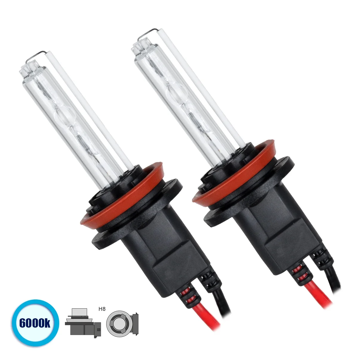 Φωτογραφία προϊόντος: GloboStar® 84004 H8 ΣΕΤ 2 x Λάμπες Βασικού Φωτισμού Αυτοκινήτου & Μοτοσυκλέτας Xenon HID 70W 6400lm IP20 Ψυχρό Λευκό 6000K