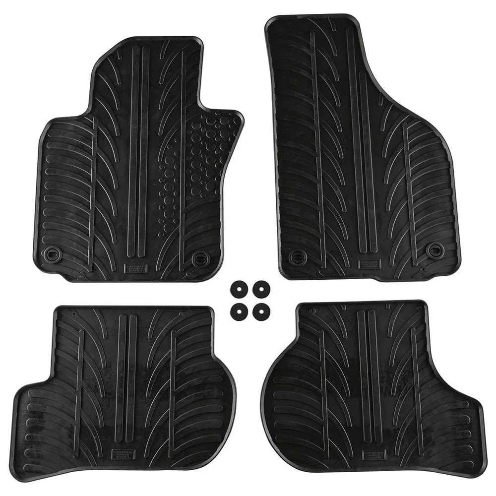 Φωτογραφία προϊόντος: VW Golf 2003-2012 / Jetta 2006-2010 / Scirocco 2009-2017 λαστιχένια μαύρα πατάκια Gledring 0062 με στρογγυλά κουμπώματα - 4τμχ