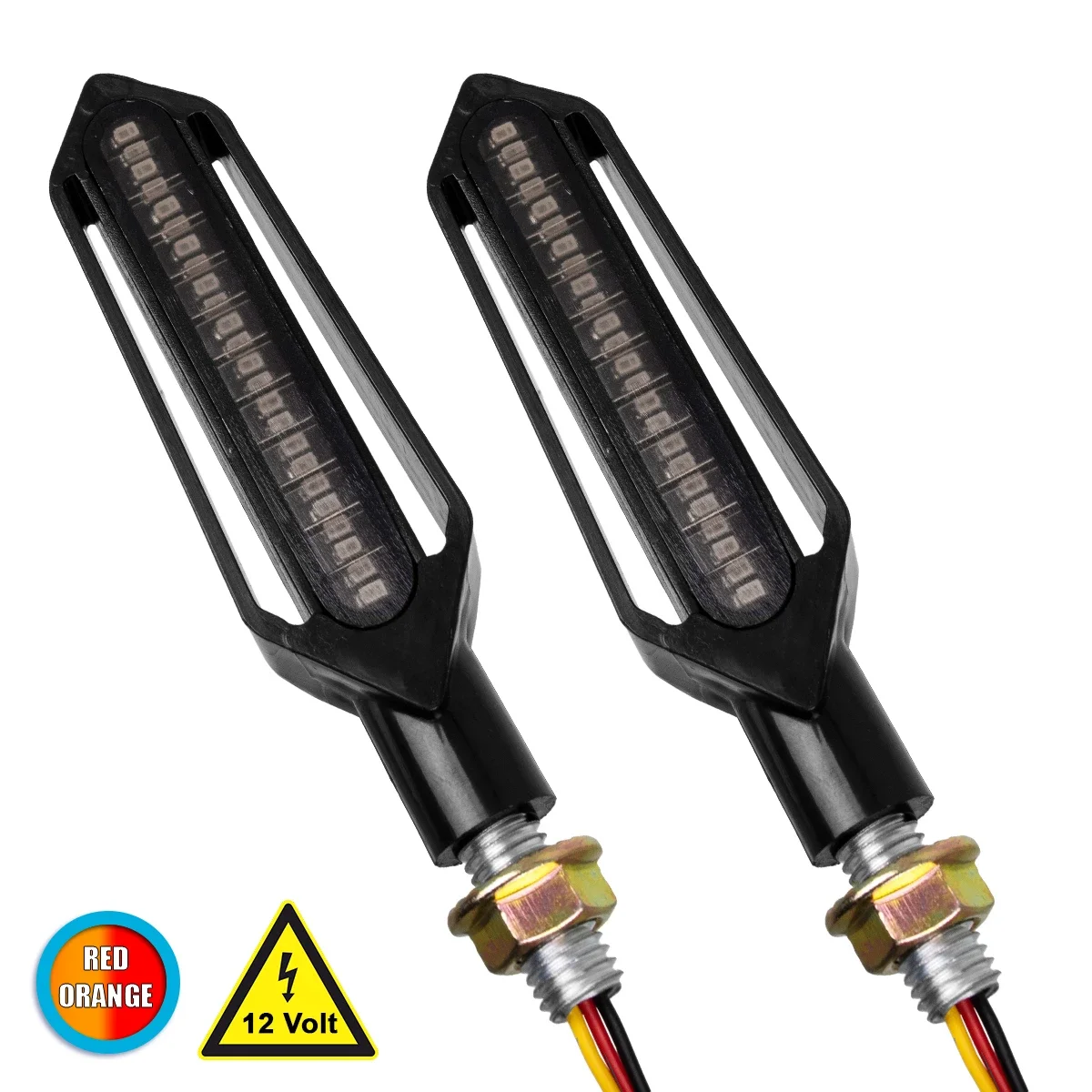 Φωτογραφία προϊόντος: GloboStar® GloboStar 81756 ΣΕΤ Φλας Moto Universal Knife LED SMD 5050 5W DC 12V 2 Λειτουργιών Κόκκινο Πορείας-Stop & Τρεχούμενο Πορτοκαλί Φλας Αδιάβροχα IP65