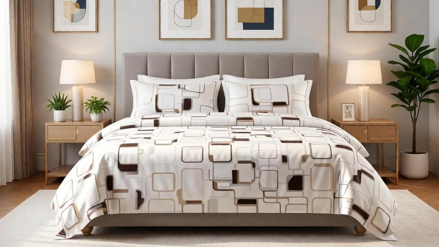 Φωτογραφία προϊόντος: MayHome Σετ Σεντόνια Polycotton Ημίδιπλα 2520736530 (Π: 180cm x Μ: 240cm) – Γεωμετρικό
