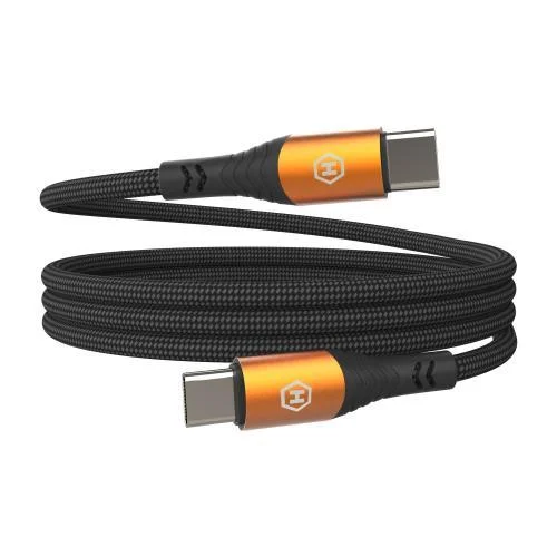 Φωτογραφία προϊόντος: Καλώδιο Σύνδεσης USB 2.0 Hammer Magnetic Braided USB C σε USB C 100W 1m Μαύρο N68102
