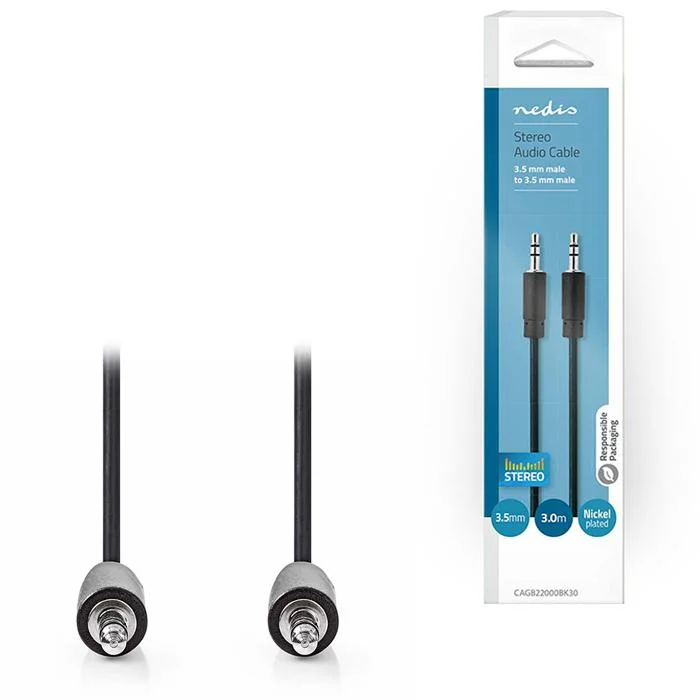 Φωτογραφία προϊόντος: NEDIS Καλώδιο ήχου 3,5mm αρσ. Stereo - 3,5mm αρσ. Stereo, 3.00m.