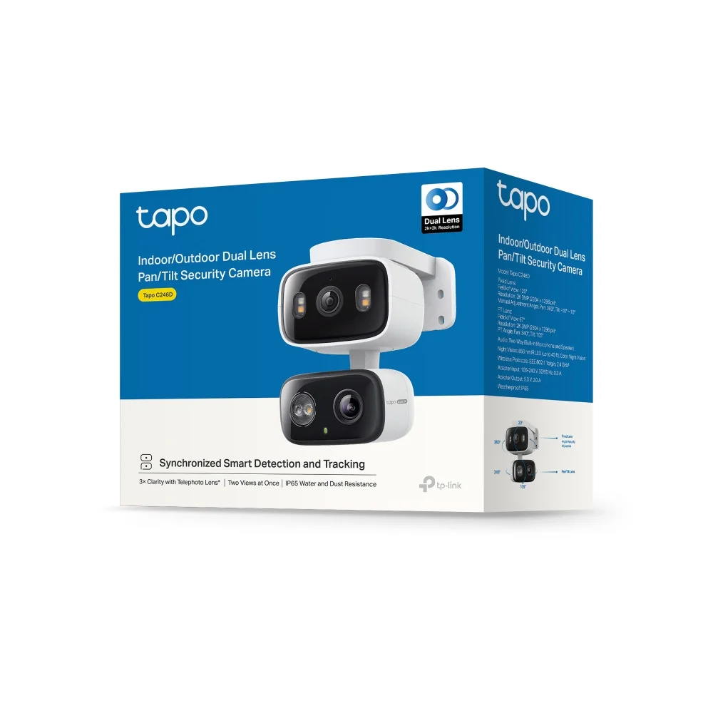 Φωτογραφία προϊόντος: TP-LINK Camera Pan/Tilt Outdoor Security Dual Lens Wi-Fi 2K ( 2304 X 1296)