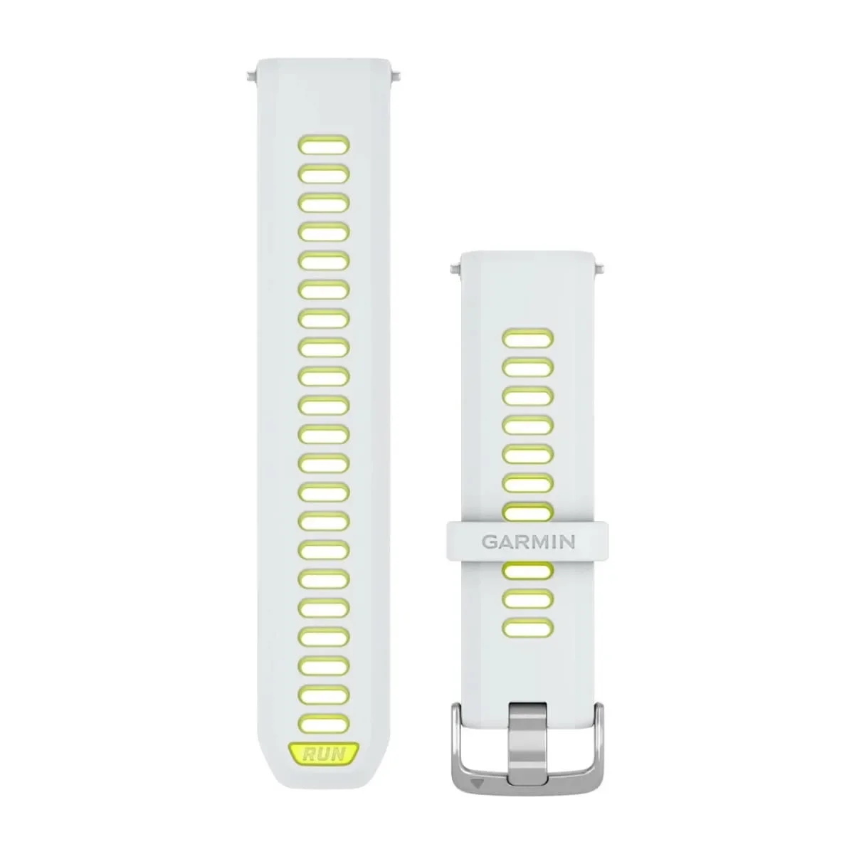 Φωτογραφία προϊόντος: GR Garmin Forerunner Watch Band 22 mm Whitestone/Translucent Amp Yellow with Silver Hardware έως 12 άτοκες δόσεις ή 24 δόσεις