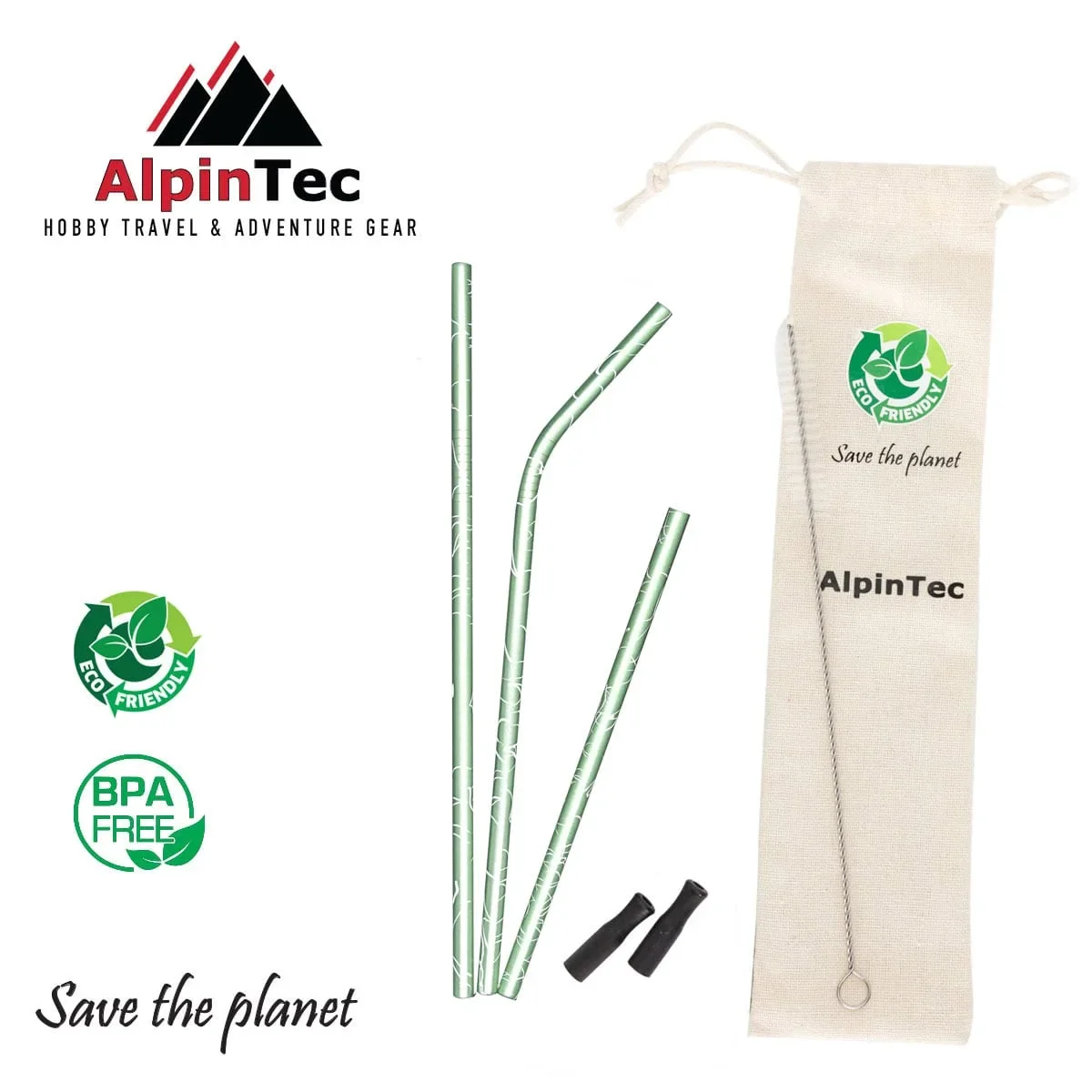 Φωτογραφία προϊόντος: AlpineTec Καλαμάκια Μεταλλικά 6mm Green (3-pack) έως 12 άτοκες δόσεις ή 24 δόσεις