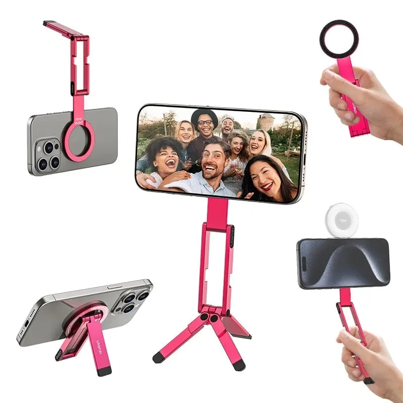 Φωτογραφία προϊόντος: GR Ulanzi MA60 Foldable Magnetic Phone Tripod Pink έως 12 άτοκες δόσεις ή 24 δόσεις
