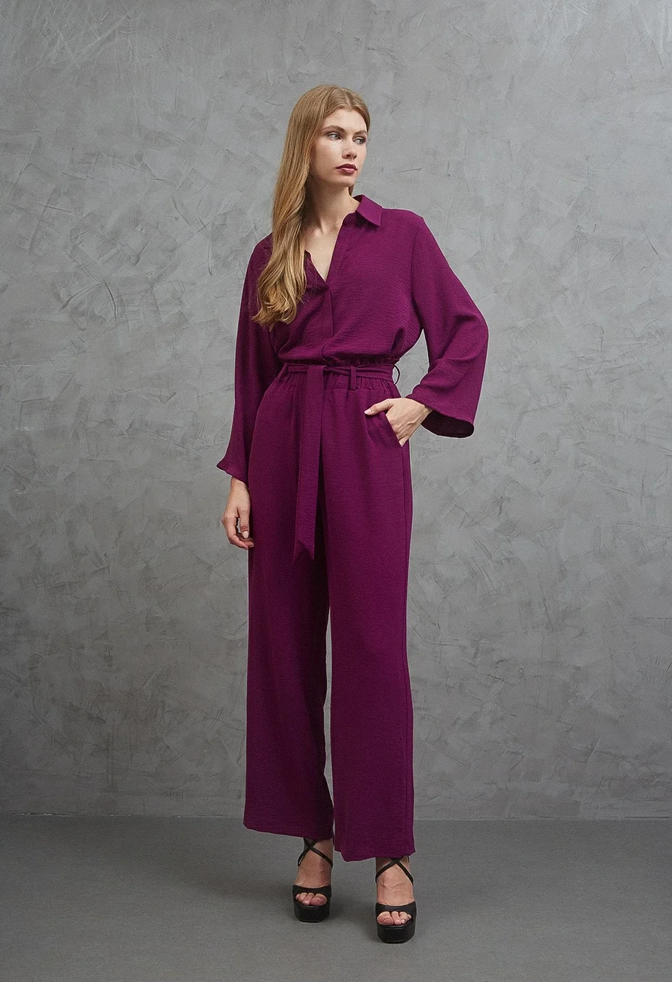 Φωτογραφία προϊόντος: Desiree 01.39024 παντελόνι magenta με ζώνη