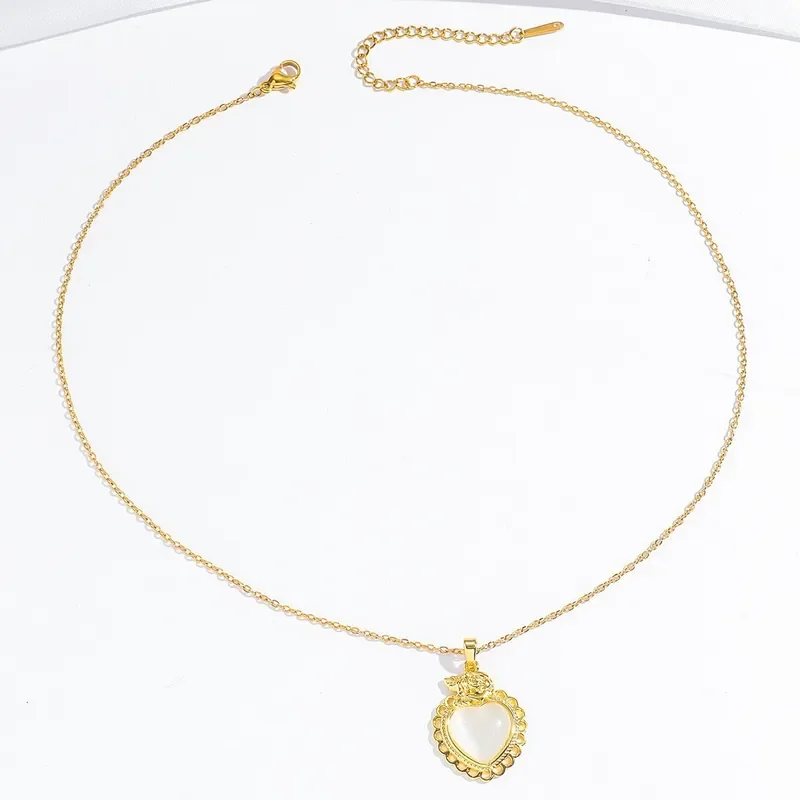 Φωτογραφία προϊόντος: Peach Jewelry Γυναικείο Κολιέ Από Ανοξείδωτο Ατσάλι 304 Καρδιά Επιχρυσωμένο