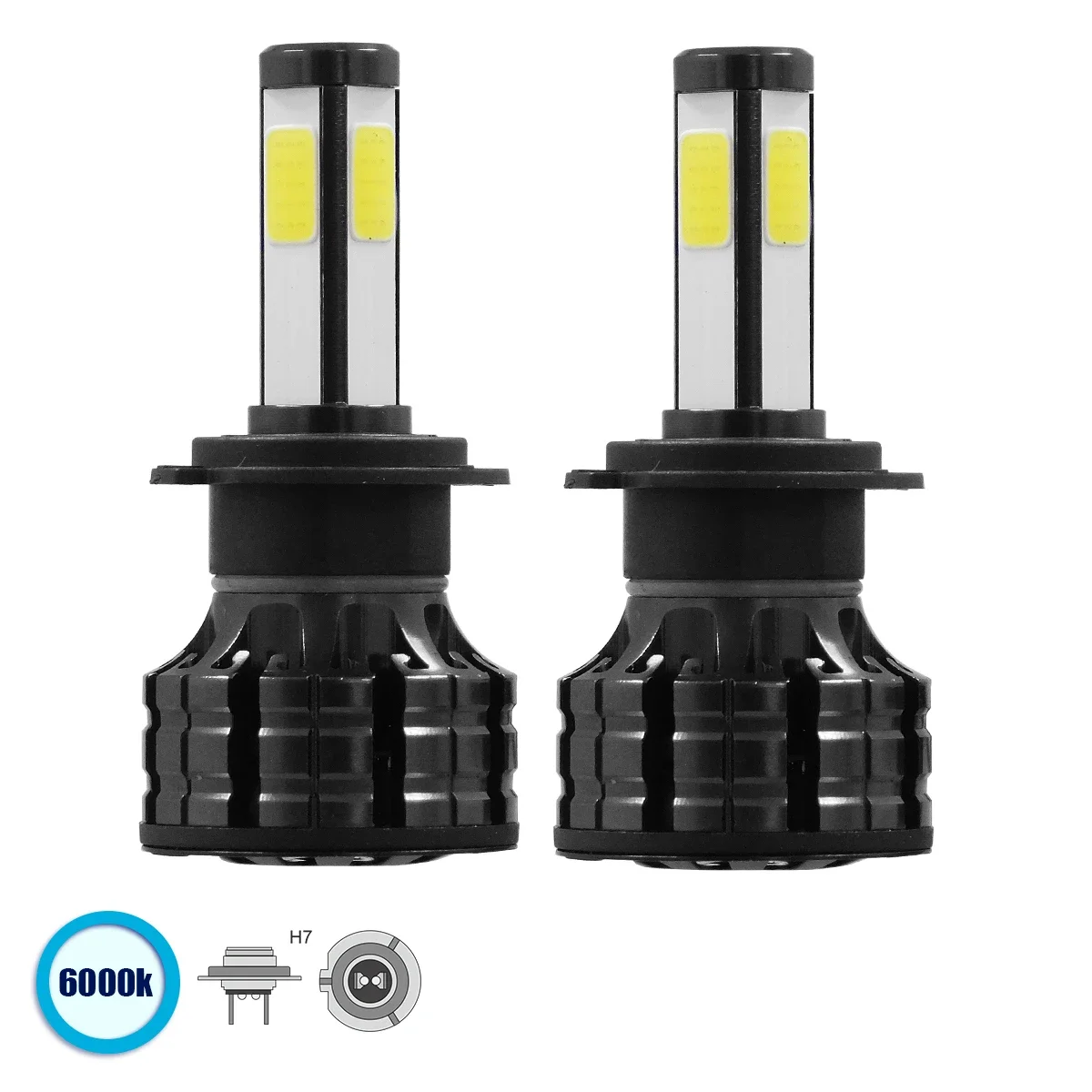 Φωτογραφία προϊόντος: GloboStar® GloboStar H7 K9 Line KIT Βασικού Φωτισμού Αυτοκινήτου-Φορτηγού 3rd Gen Can-Bus LED CREE CXB COB 100W 14000lm DC 9-32V Αδιάβροχο IP66 Ψυχρό Λευκό 6000K