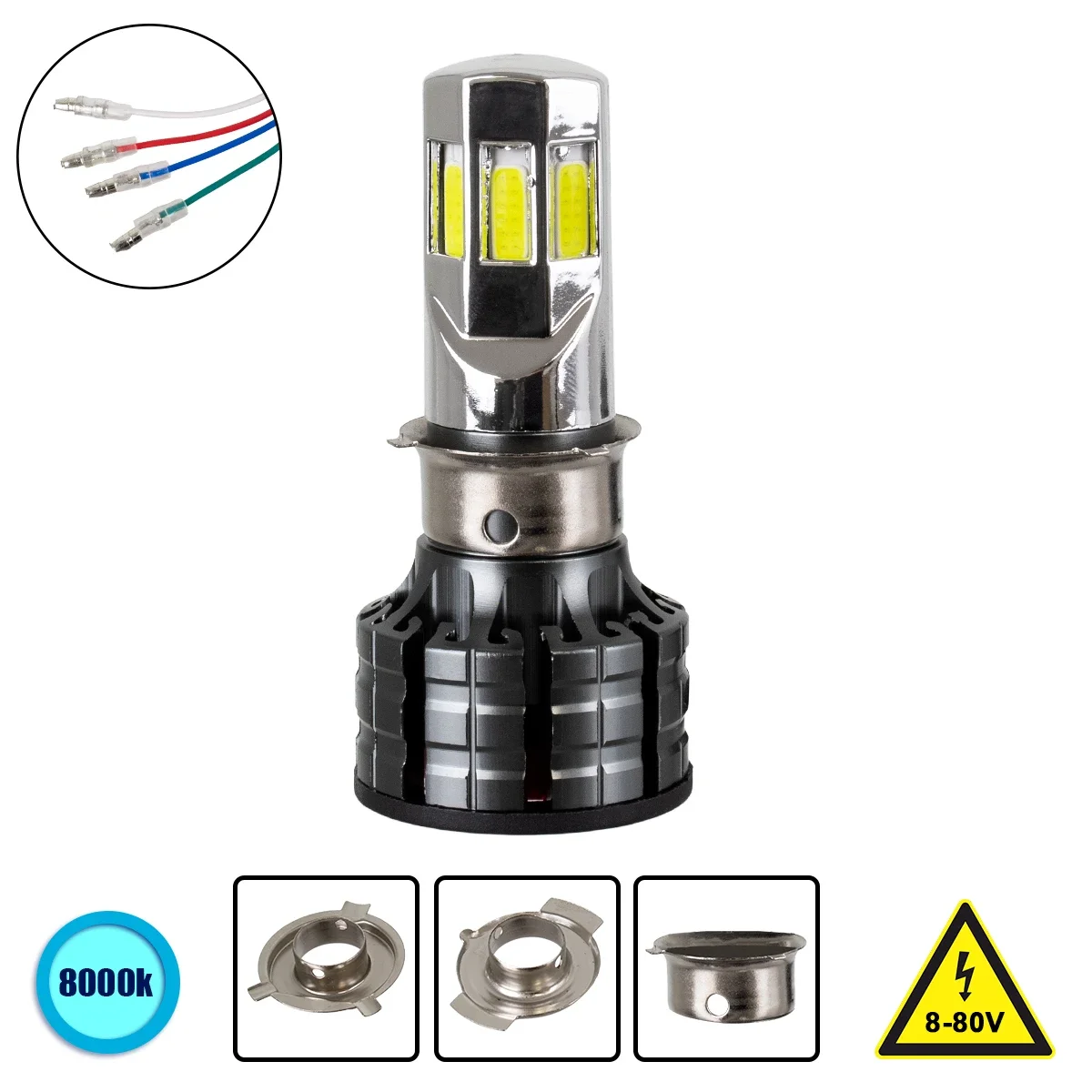 Φωτογραφία προϊόντος: GloboStar® 81661 H4/HS1 KIT Βασικού Φωτισμού Μοτοσυκλέτας 2nd Gen Can-Bus LED CREE CXB COB 60W 6000lm DC 8-80V Αδιάβροχο IP67 Ψυχρό Λευκό 8000K
