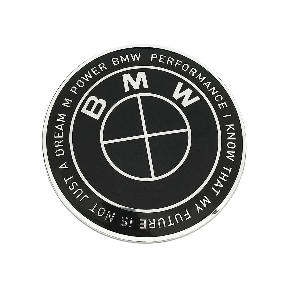 Φωτογραφία προϊόντος: OEM Σήμα καπό BMW 74mm M Performance 50th anniversary Total Black 1τμχ